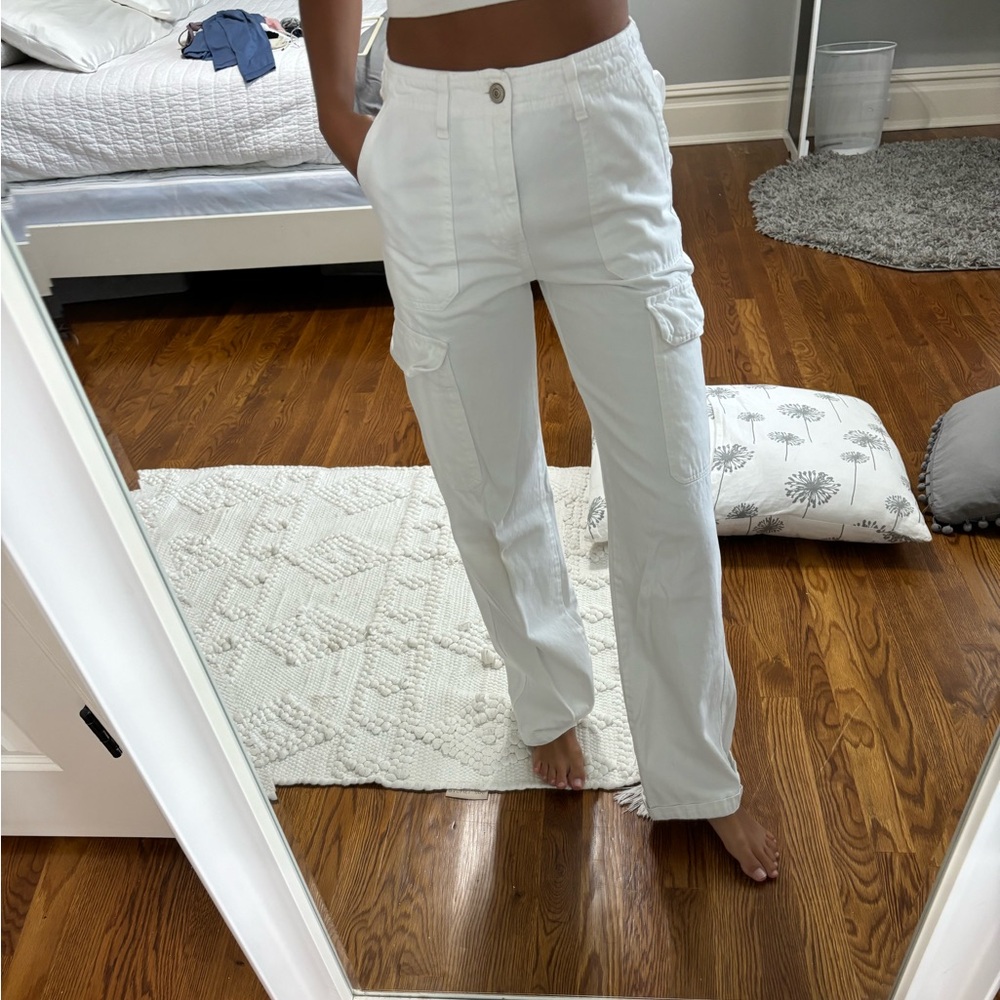 White cargo pants